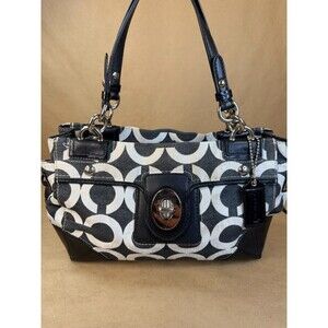 Vintage Authentic Coach Peyton Op Art Carryall, Style No. 14515 AUTHENTICATED